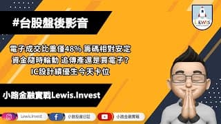 #小路投資日記 電子成交比重僅48% IC設計績優生卡位