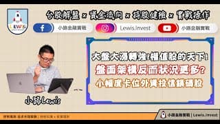 #小路投資日記 大盤大漲轉強！權值股的天下！盤面架構反而狀況更多？