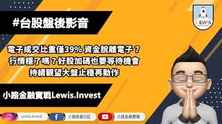 #小路投資日記 電子成交比重僅39% 危機還是轉機？