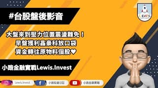 #小路投資日記 大盤震盪難免 晶豪科獲利放口袋 資金轉往原物料個股