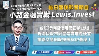 #小路金融實戰 策略交易個股按照SOP最穩