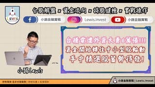#小路投資日記​​ 台積電遭外資大賣6萬張!!! 資金開始轉往中小型股輪動