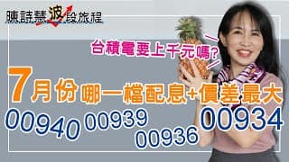 新兵月月配 00934 00936 00939 00940 7月哪一檔殖利率最高