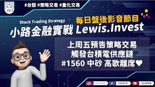 #小路投資日記 策略交易 #1560中砂 高歌離席