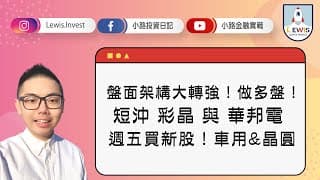 #小路投資日記​​​​​​​​​ 盤面架構大轉強！短沖彩晶與華邦電 週五買新股