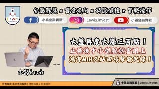 #小路投資日記   大盤再度大漲三百點！止穩後中小型股就會跟上