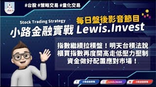 #小路金融實戰 拉積盤再現！資金做好配置與控管應對！