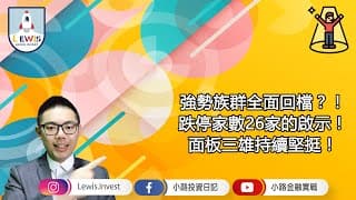 #小路投資日記 強勢族群全面回檔？！跌停家數26家的啟示！