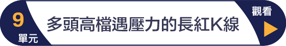 第9單元 多頭高檔遇壓力的長紅K線