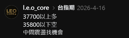 4/16 多空分界線